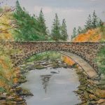 JS Telford’s Bridge Scotland Watercolour Pastel by John Simmons