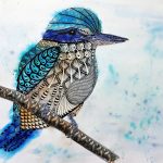 Sacred Kingfisher abstract by Elizabeth Collins